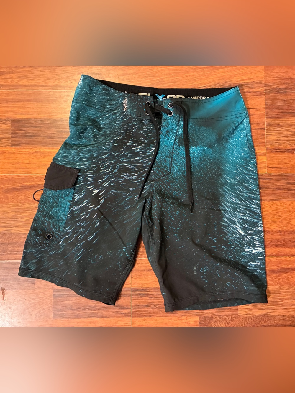 Salt Life Swim Trunks in Teal Black - Men's Boardshorts